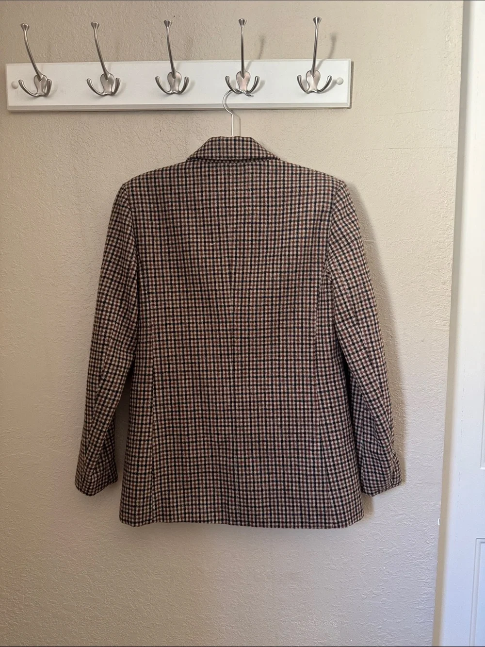 Astr Brown Houndstooth Double-Breasted Blazer